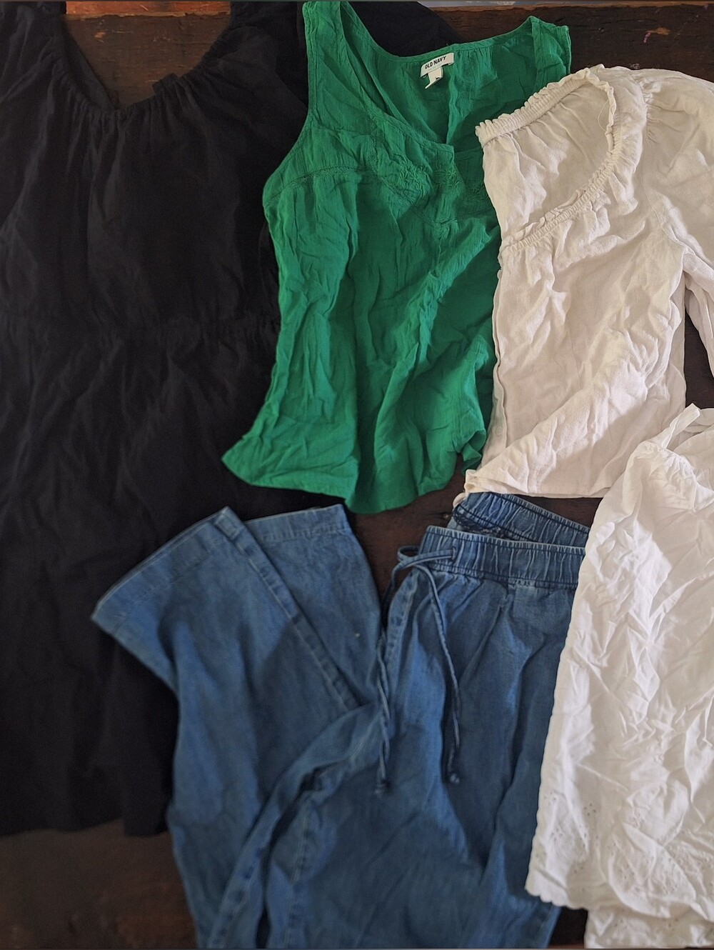 Old Navy Mixed Color Women's Tops and Bottoms - Black, Green, Blue, White